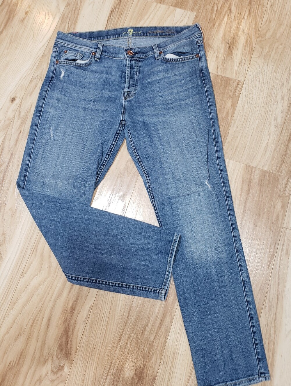 7 For All Mankind Women 30 Josefina Skinny Boyfriend Button Fly Jeans